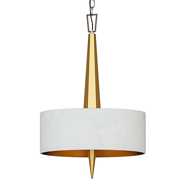 Gold 3-Light Chandelier: Beige Elegance"

(Russian Translation: "Золотая люстра с 3D model image 1 