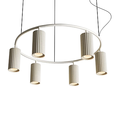 Modern Nordic 6-Light Chandelier 3D model image 1 