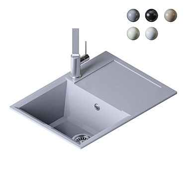 Elleci Easy 680-500mm Sink 3D model image 1 