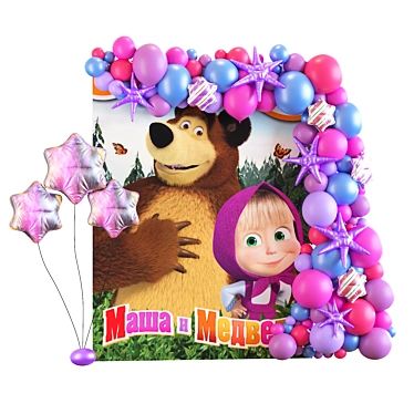 Masha and Bear Themed Photo Zone 3D model image 1 