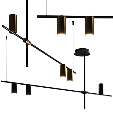 Tribes Linear Pendant Lamp Abad 3D model image 1 