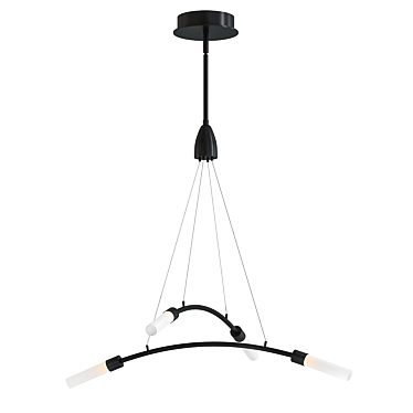 Kylo LED Chandelier Modern Matte Black 3D model image 1 