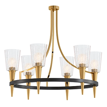 Vintage Chandelier Brass Black Lights 3D model image 1 