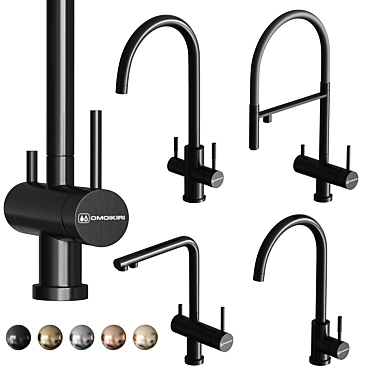 Sleek Omoikiri Faucet Set 01 3D model image 1 