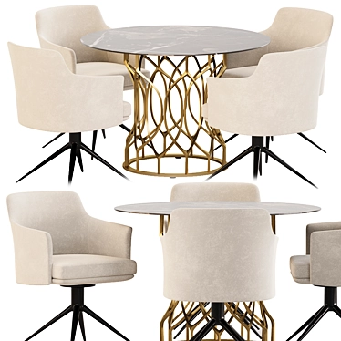 Modern Dining Set Collection InspireQ 3D model image 1 