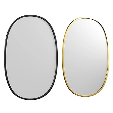 Modern Oval Wall Mirror Hub 3D model image 1 