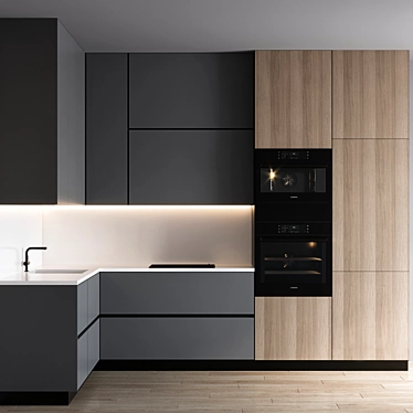 Russian Kitchen Design with Minimalist Style 3D model image 1 