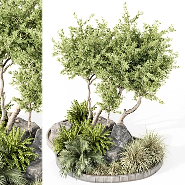 Outdoor Garden Bush Tree Set 3D model image 1 