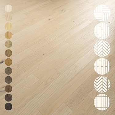 Oak Parquet Collection with 12 Tones 3D model image 1 