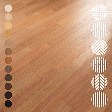 Oak Parquet Flooring Collection 3D model image 1 