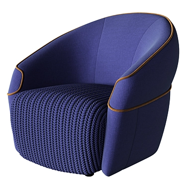 Stylish Suni Armchair with Elegant Stitching 3D model image 1 