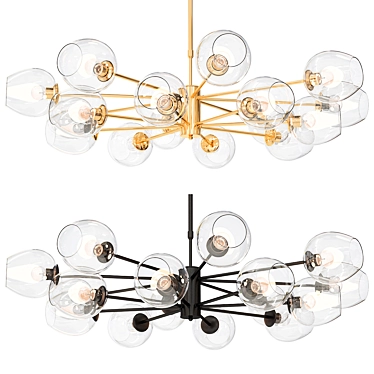 Elegant 16-Light Chandelier Fixture 3D model image 1 