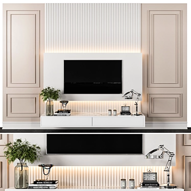 Modern TV Wall Design FBX 3D model image 1 