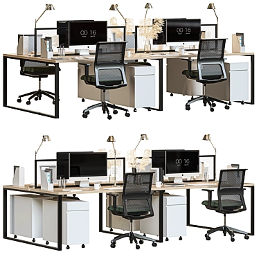 Modern Office Furniture Set 3D model image 1 