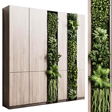 Wooden Framed Vertical Garden Cabinet 3D model image 1 