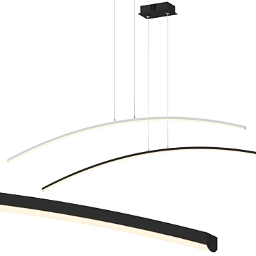 Sleek LED Arc Chandelier Design 3D model image 1 