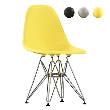 Mod Plastic Chair Yellow Eddy 3D model image 1 