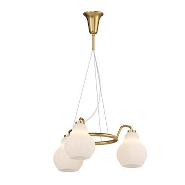 Designer Chandelier with White Glass Shades 3D model image 1 