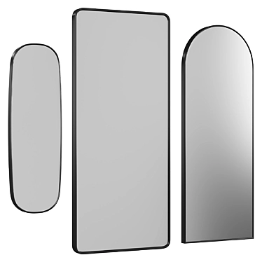 Modern Matt Black Mirrors: Arles, Emmerson, Alana 3D model image 1 