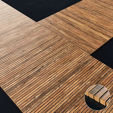 Sleek Wood Board Road Texture 3D model image 1 