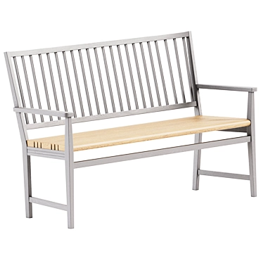 Scandinavian Style Park Bench 3D model image 1 