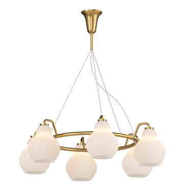 Jocelin CH 6 Glass Chandelier 3D model image 1 