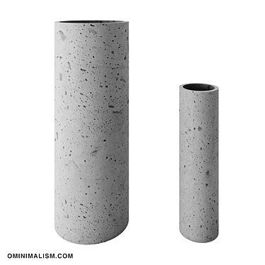 Hand-Crafted Concrete Planters 3D model image 1 