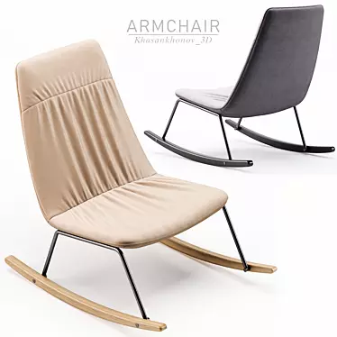 Elegant ANJO Rocking Armchair Design 3D model image 1 