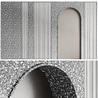 Wave + Terrazzo Decorative Wall Panel 3D model image 1 