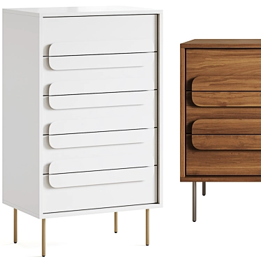 Gemini Dresser Set with Drawers 3D model image 1 