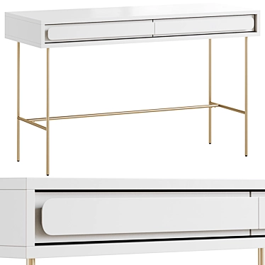 White Lacquer Gemini Desk West Elm 3D model image 1 