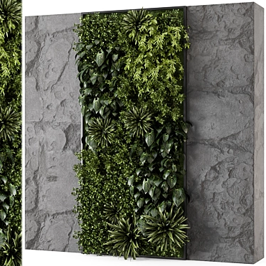 Stone Base Vertical Garden Set 3D model image 1 