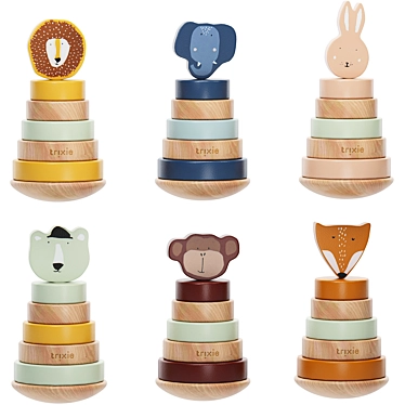 Trixie Baby Wooden Stacking Toy 3D model image 1 