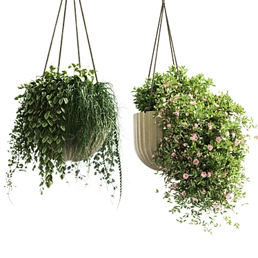 Modern Indoor Hanging Plant with Flower Pots 3D model image 1 