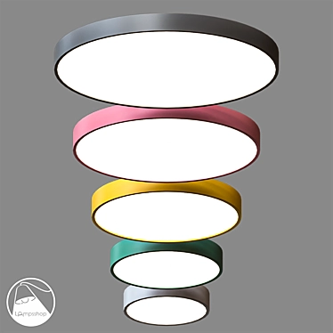 Modern Circle Ceiling Lamp | Various Sizes 3D model image 1 