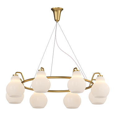 Elegant Pear-Shaped Glass Chandelier 3D model image 1 