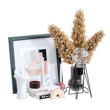 Pampas Grass Decor Set 3D model image 1 