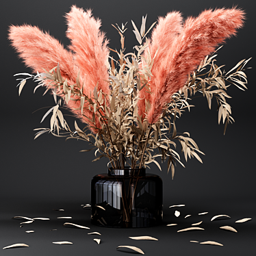 Pampas & Eucalyptus Bouquet 3D model image 1 