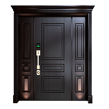 Rustic Wood Exterior Door 3D model image 1 