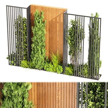 Urban Pine Leaf Wall Plant 3D model image 1 