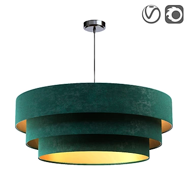 Modern Green Velvet Pendant Light 3D model image 1 