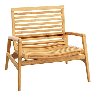 Golden Teak Mesa Lounge Chair 3D model image 1 