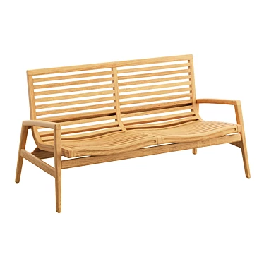 Teak Garden 2-Seat Sofa 3D model image 1 