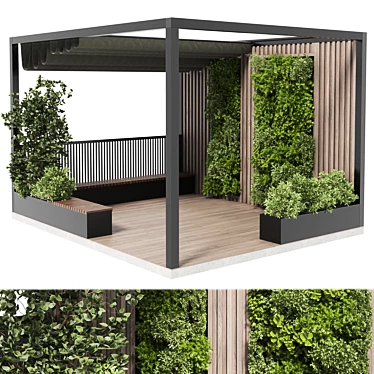 Pergola Roof Garden Landscape Furniture 3D model image 1 