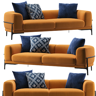 Modern 2-Seater Arcade Sofa 3D model image 1 