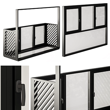 Convertible Window Balcony Set 17 3D model image 1 