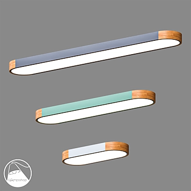 Sleek Modern Ceiling Lamp Set 3D model image 1 