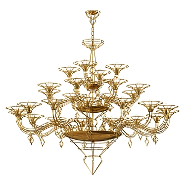 Modern Elegance in Dedalo Chandelier 3D model image 1 