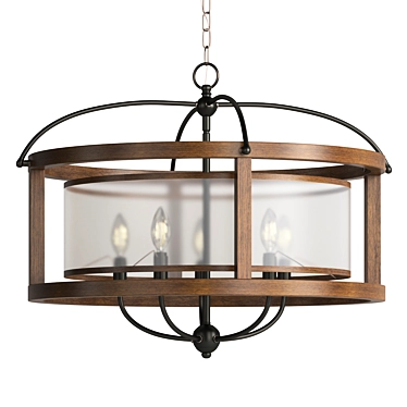 Dark Bronze Round Chandelier Fixture 3D model image 1 