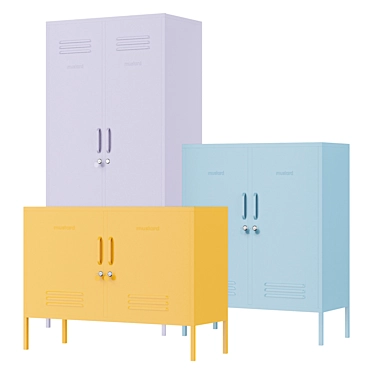 Stylish and Versatile Mustard Made Lockers 3D model image 1 